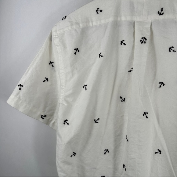 Ralph Lauren Embroidered Anchors Oxford White Button Down Shirt | Medium - Picture 8 of 9
